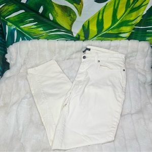 EUC $178 Eileen Fisher 14P White Atrium Cropped Denim Spring Straight Leg Jeans